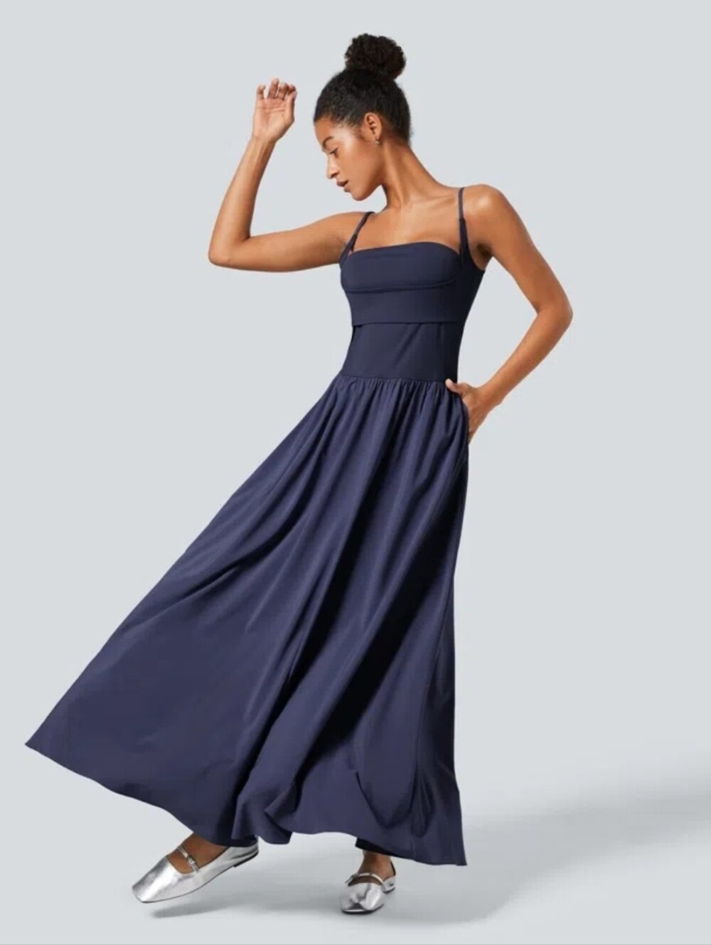 Halara Breezeful™ Pocket Flowy Flare Maxi Quick Dry Casual Slip Dress
